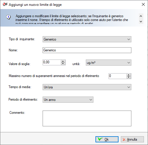 MMS RunAnalyzer - libreria dei limiti di legge